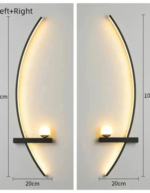 Load image into Gallery viewer, Modern LED Wall Lamp – Minimalist Art Design for Bedroom, Living Room, and Bathroom, Gold/Black
