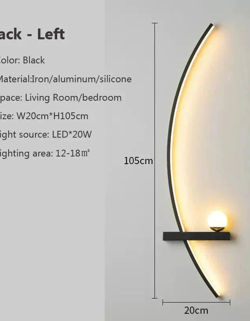 Load image into Gallery viewer, Modern LED Wall Lamp – Minimalist Art Design for Bedroom, Living Room, and Bathroom, Gold/Black
