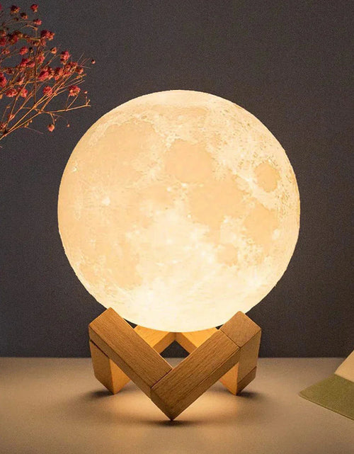 Load image into Gallery viewer, D5 Starry Moon Lamp 8Cm - LED Night Light with Stand, Perfect for Bedroom Decor and Gifts
