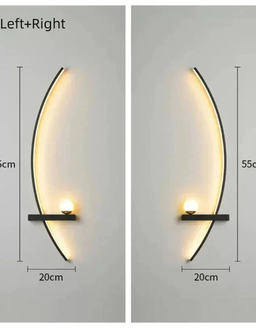 Load image into Gallery viewer, Modern LED Wall Lamp – Minimalist Art Design for Bedroom, Living Room, and Bathroom, Gold/Black
