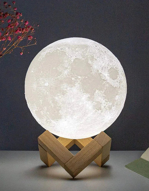Load image into Gallery viewer, D5 Starry Moon Lamp 8Cm - LED Night Light with Stand, Perfect for Bedroom Decor and Gifts
