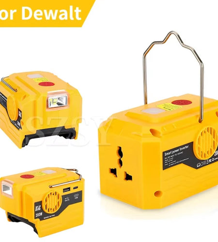 PowerPro Dewalt Battery Inverter – 18V-20V DC to 120V/220V AC with Dual USB, Ultimate Outdoor Power Adapter