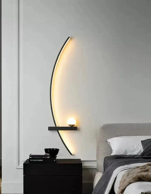 Load image into Gallery viewer, Modern LED Wall Lamp – Minimalist Art Design for Bedroom, Living Room, and Bathroom, Gold/Black
