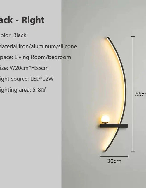 Load image into Gallery viewer, Modern LED Wall Lamp – Minimalist Art Design for Bedroom, Living Room, and Bathroom, Gold/Black
