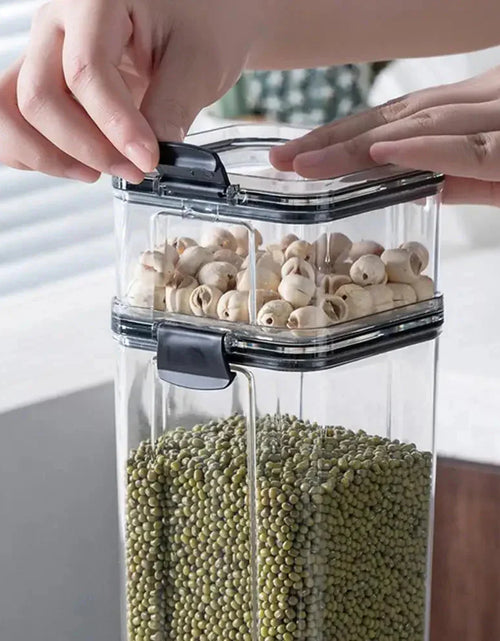 Load image into Gallery viewer, Multipurpose Food Storage Containers Set - Clear Jars with Lids for Cereal, Candy, and Dry Goods
