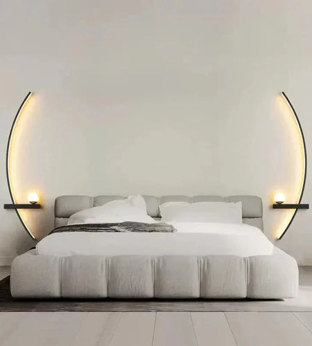 Modern LED Wall Lamp – Minimalist Art Design for Bedroom, Living Room, and Bathroom, Gold/Black