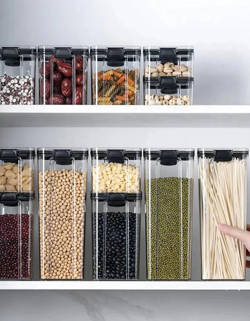 Load image into Gallery viewer, Multipurpose Food Storage Containers Set - Clear Jars with Lids for Cereal, Candy, and Dry Goods

