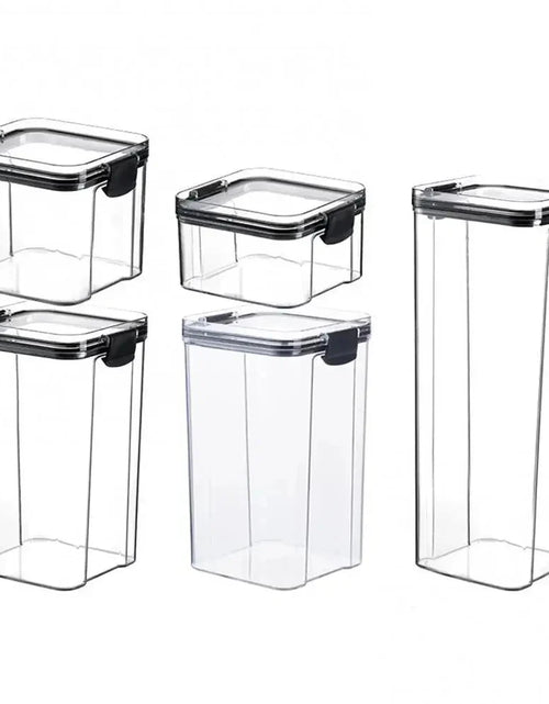 Load image into Gallery viewer, Multipurpose Food Storage Containers Set - Clear Jars with Lids for Cereal, Candy, and Dry Goods
