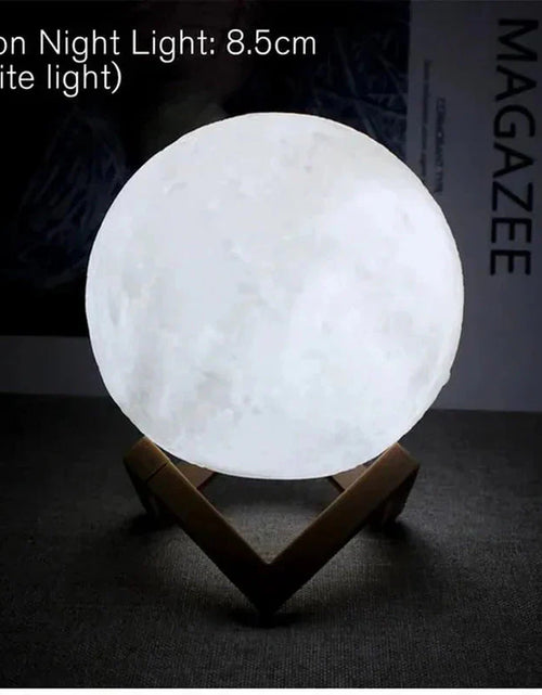 Load image into Gallery viewer, D5 Starry Moon Lamp 8Cm - LED Night Light with Stand, Perfect for Bedroom Decor and Gifts
