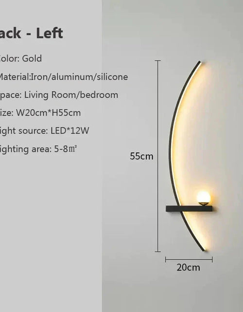 Load image into Gallery viewer, Modern LED Wall Lamp – Minimalist Art Design for Bedroom, Living Room, and Bathroom, Gold/Black
