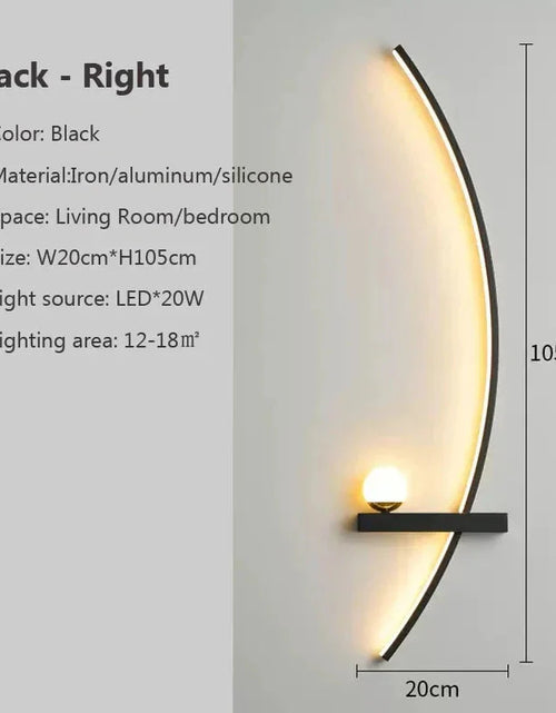 Load image into Gallery viewer, Modern LED Wall Lamp – Minimalist Art Design for Bedroom, Living Room, and Bathroom, Gold/Black
