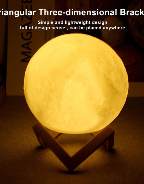 Load image into Gallery viewer, D5 Starry Moon Lamp 8Cm - LED Night Light with Stand, Perfect for Bedroom Decor and Gifts
