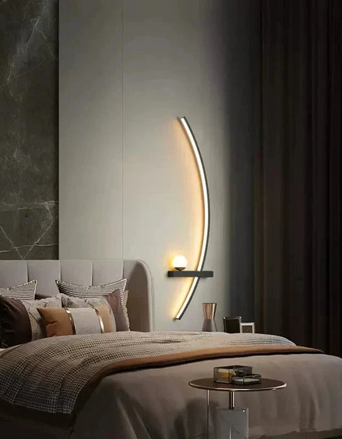 Load image into Gallery viewer, Modern LED Wall Lamp – Minimalist Art Design for Bedroom, Living Room, and Bathroom, Gold/Black
